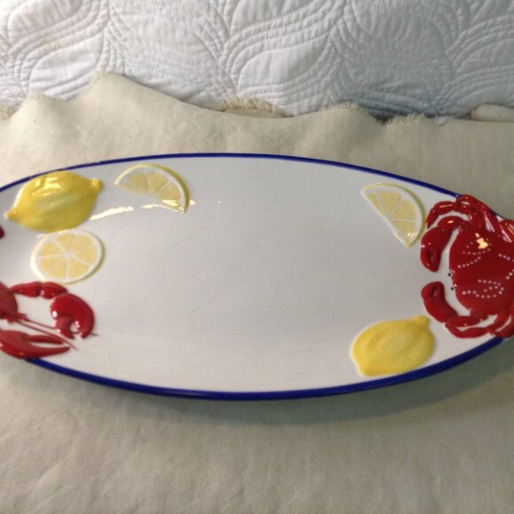 VTG Sonoma Life Style Nantucket Collection Platter with Lobster/Lemons; New Eng. - Picture 2 of 5